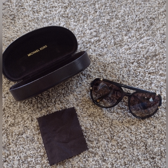 Michael Kors Dark Brown Aviator Sunglasses - Picture 1 of 8